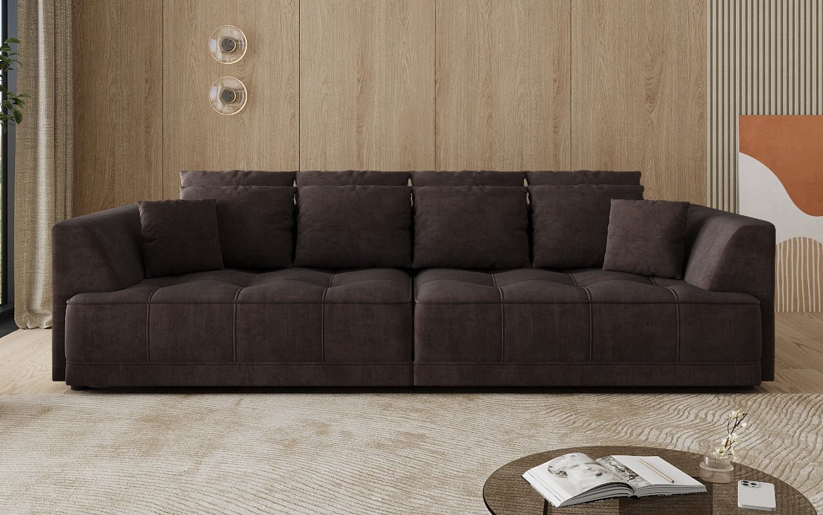 Grand canapé design Nuvo en Velours avec fonction lit électrique