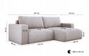 Designer corner sofa Carl Corduroy with sleeping and fold-out function