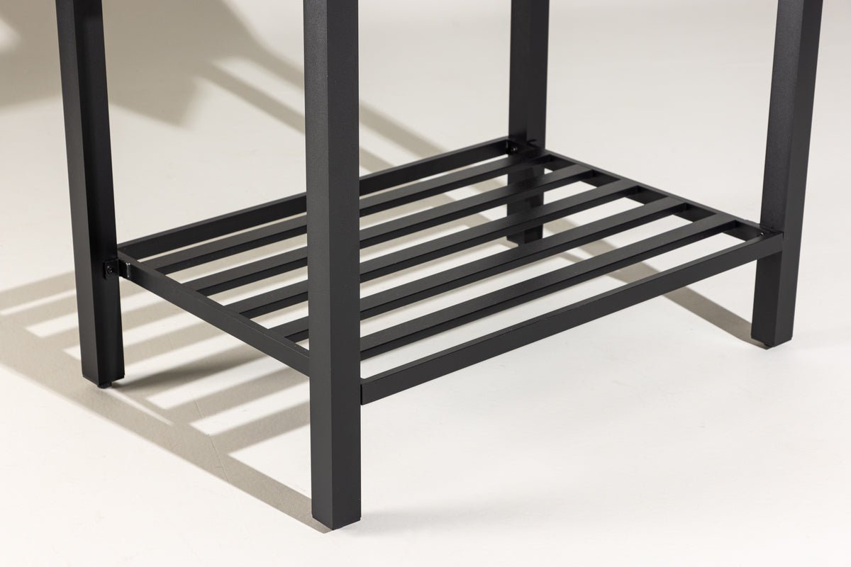 Outdoor kitchen bench Heidi - with stone tabletop in Black