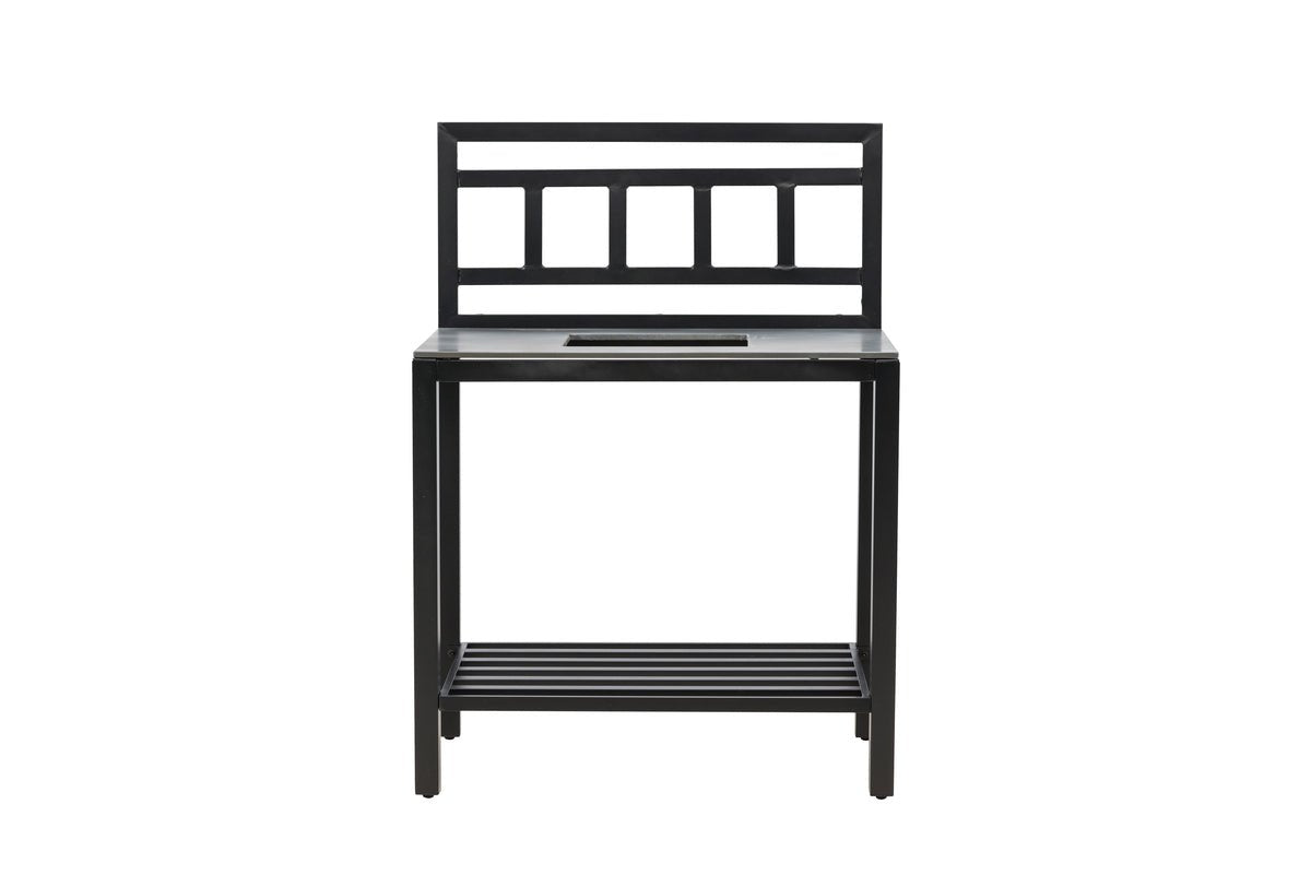 Outdoor kitchen bench Heidi - with stone tabletop in Black