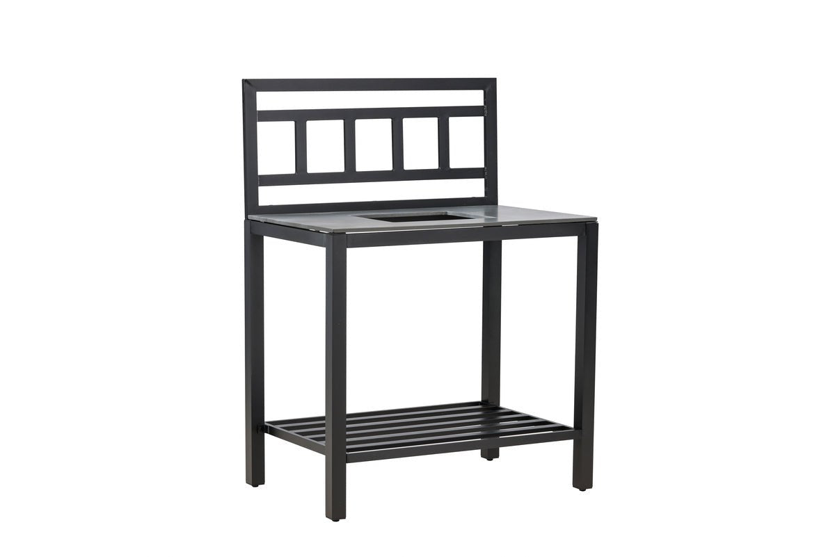 Outdoor kitchen bench Heidi - with stone tabletop in Black