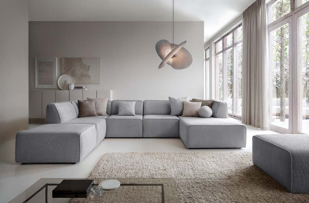 Designer Sofa Modena U in Bouclé