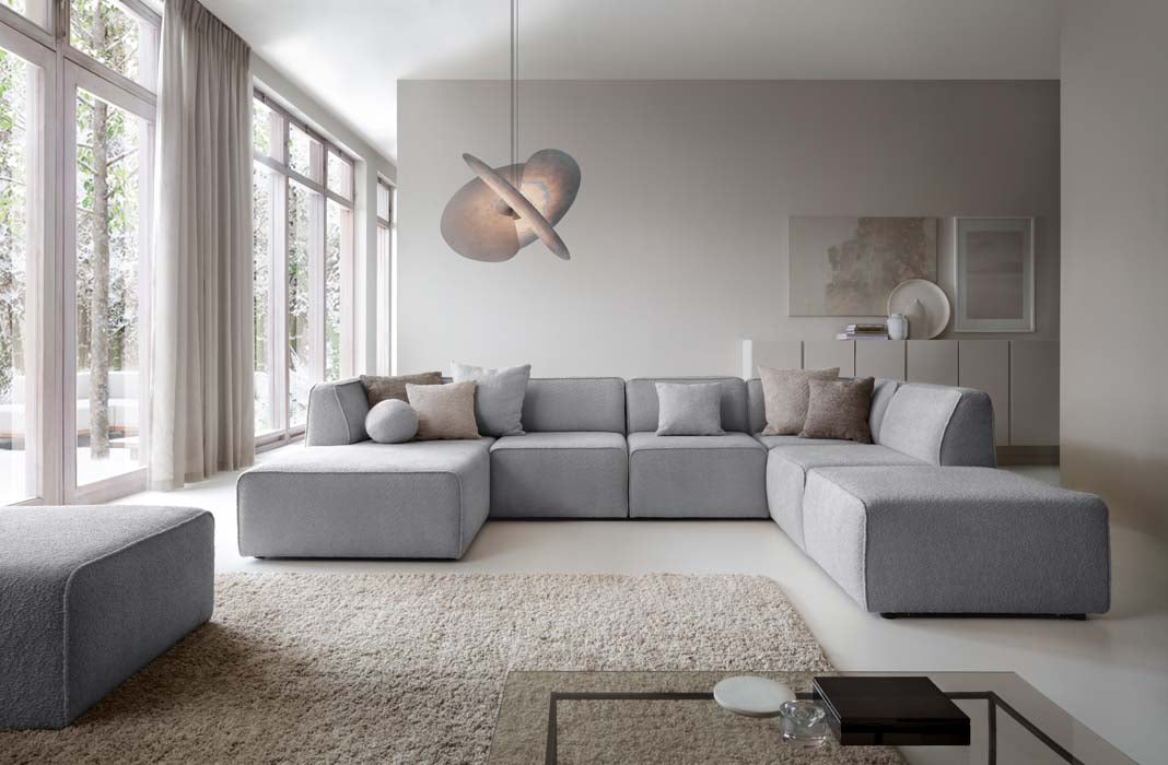 Designer Sofa Modena U in Bouclé