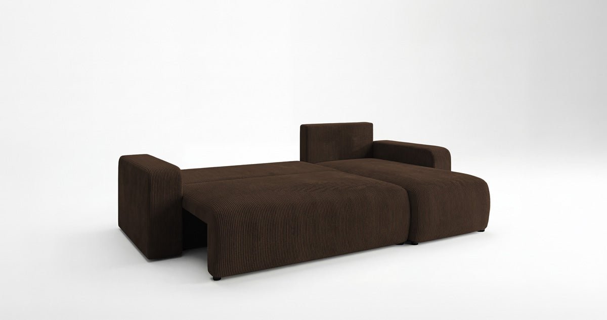 Designer Sofa Calva with Sleeper and Folding Function in Corduroy