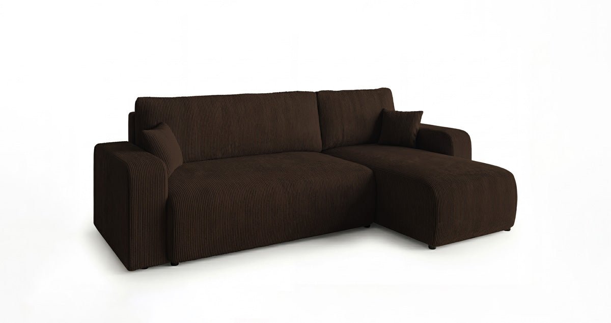 Designer Sofa Calva with Sleeper and Folding Function in Corduroy