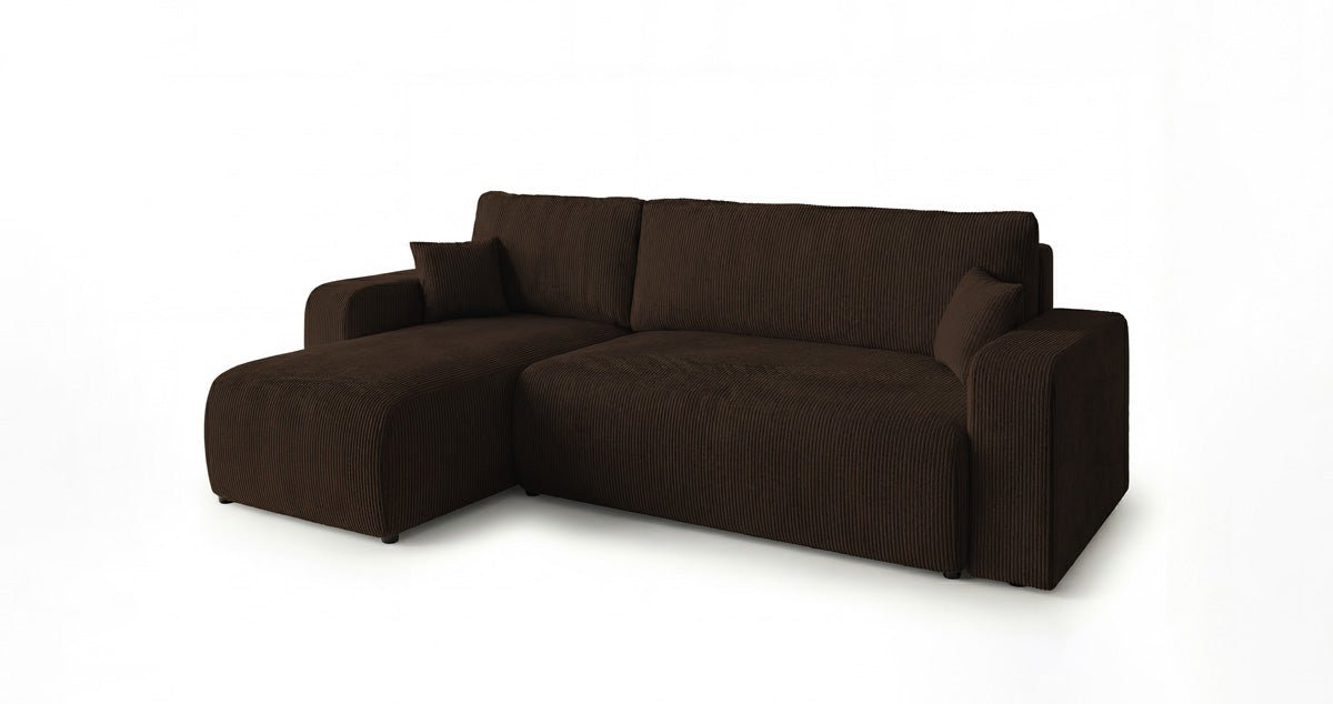 Designer Sofa Calva with Sleeper and Folding Function in Corduroy