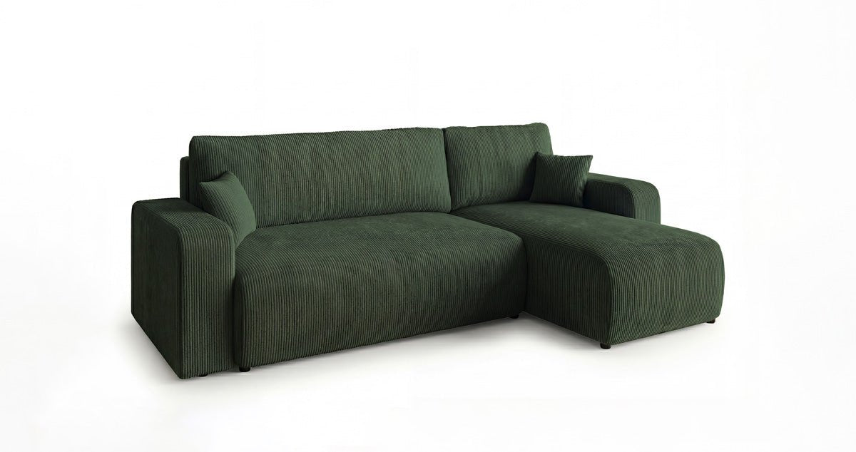 Designer Sofa Calva with Sleeper and Folding Function in Corduroy