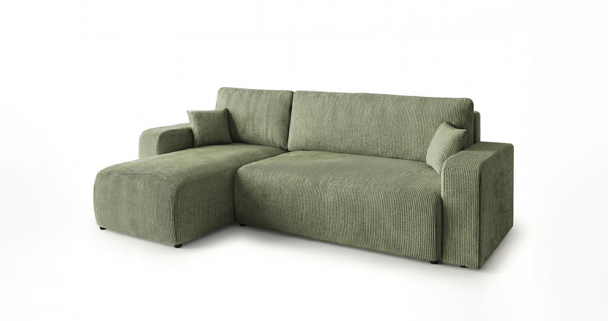 Designer Sofa Calva with Sleeper and Folding Function in Corduroy