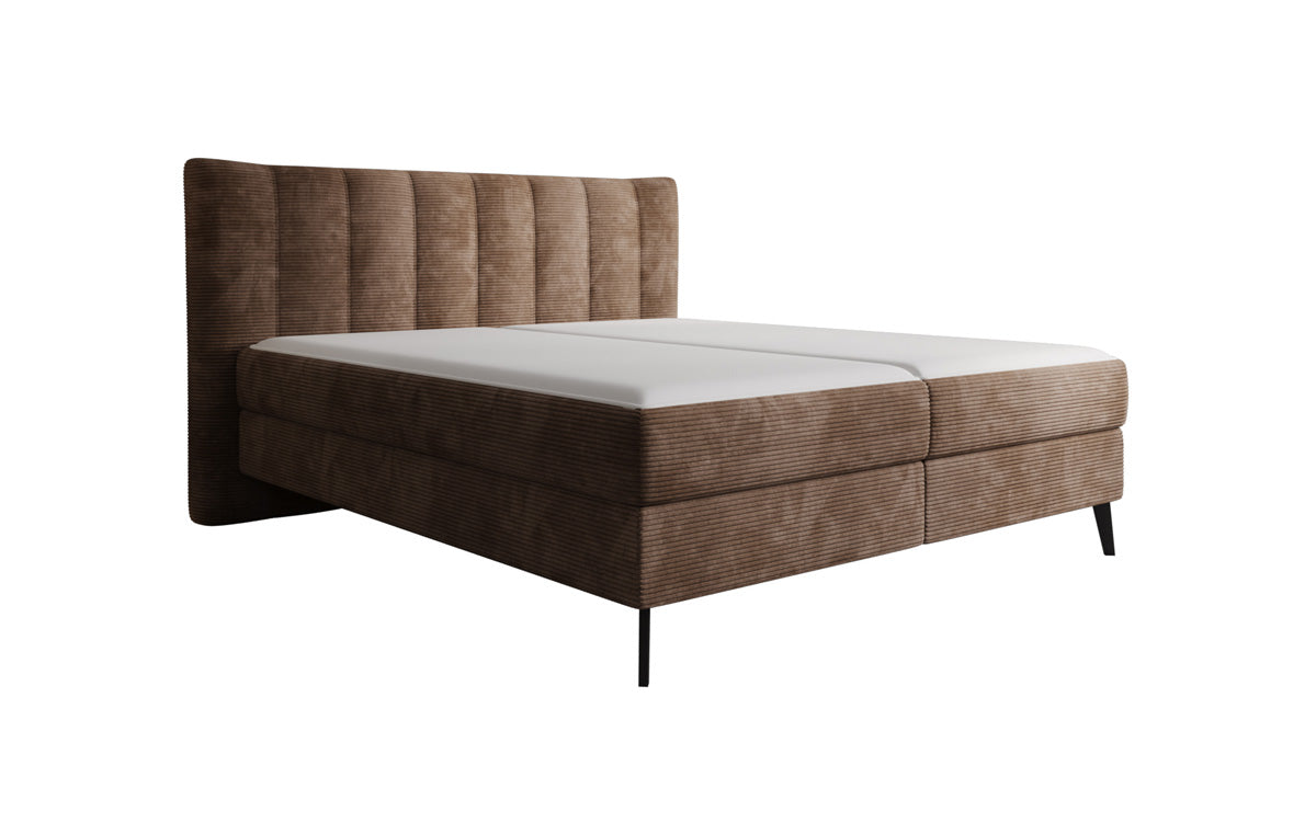 Ines box spring bed in Corduroy with storage