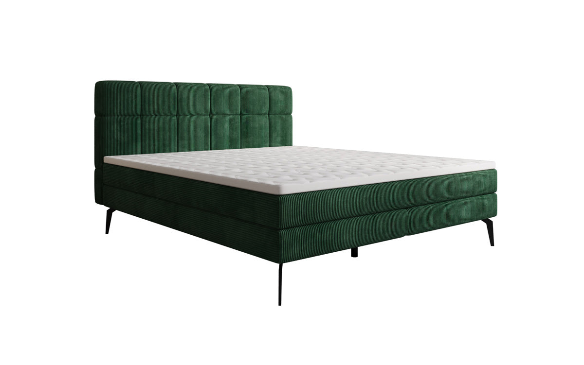 Boxspringbett Vera aus Cord mat héije Féiss