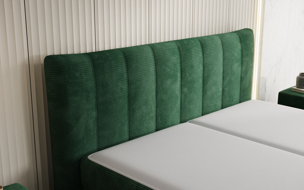 Ines box spring bed in Corduroy with storage