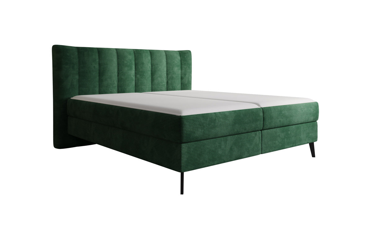 Ines box spring bed in Corduroy with storage