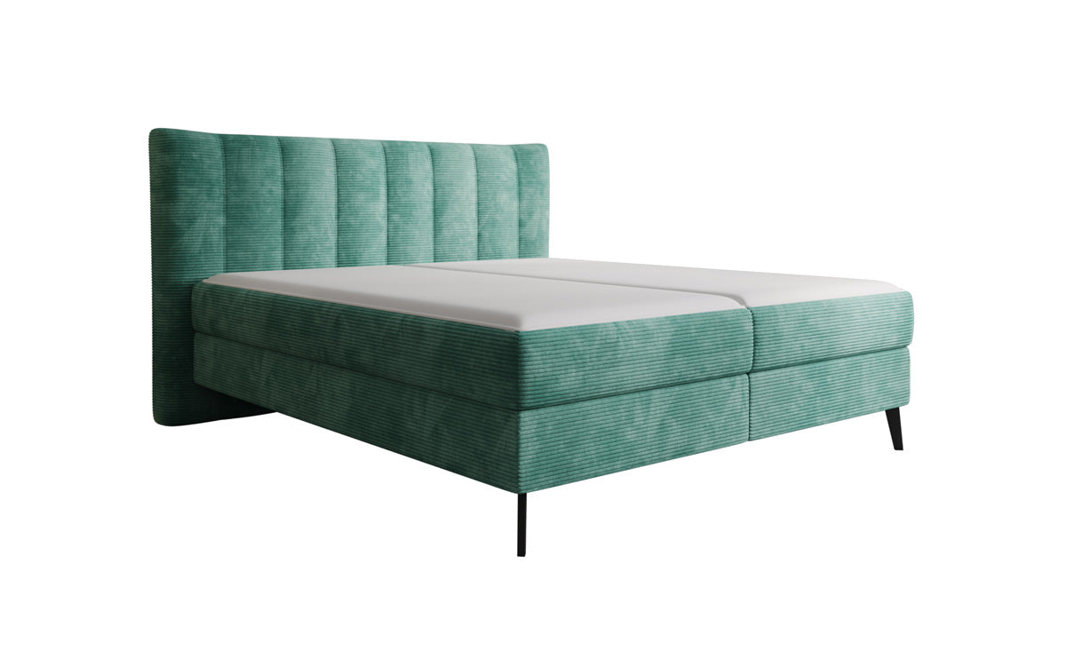 Ines box spring bed in Corduroy with storage