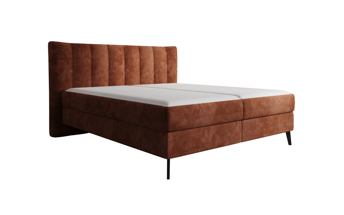 Ines box spring bed in Corduroy with storage