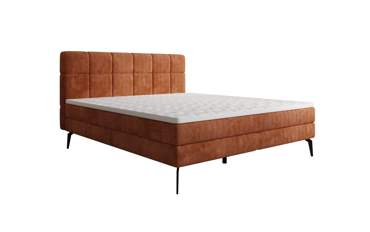 Boxspringbett Vera aus Cord mat héije Féiss