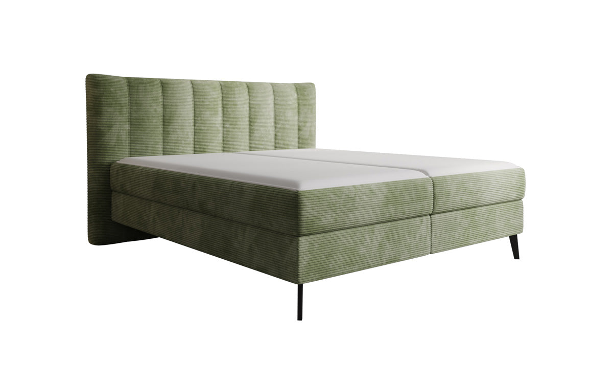 Ines box spring bed in Corduroy with storage