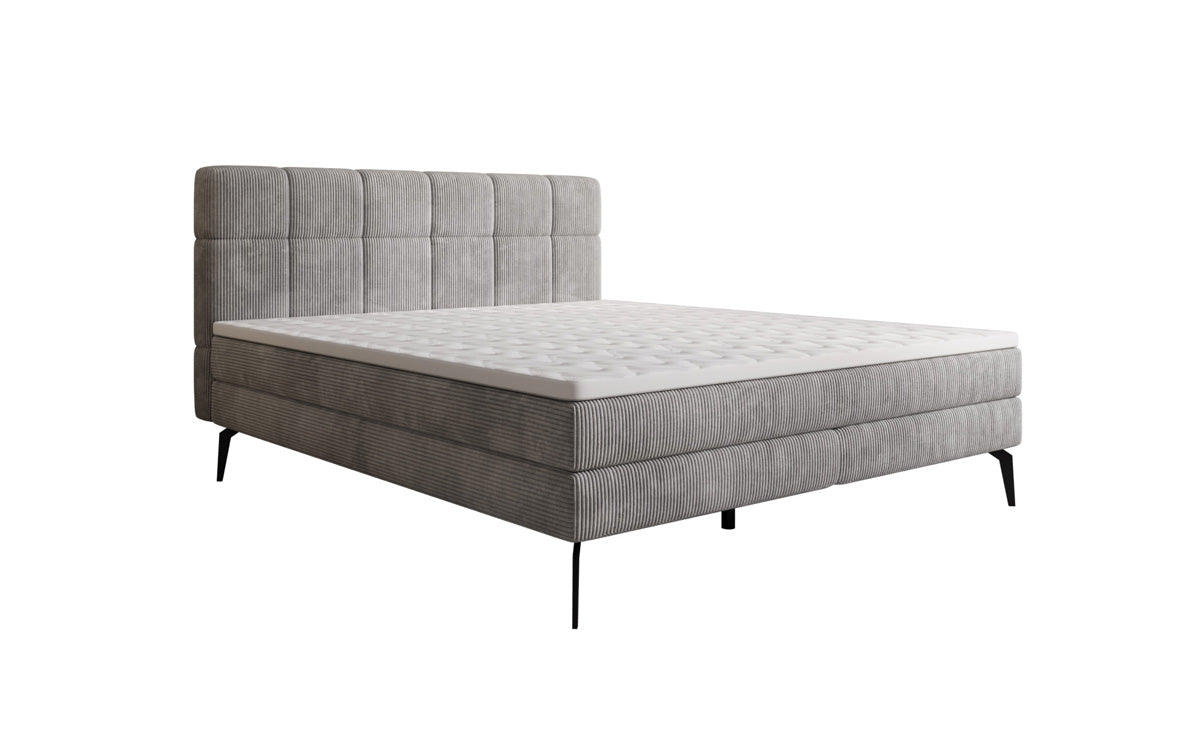Boxspringbett Vera aus Cord mat héije Féiss