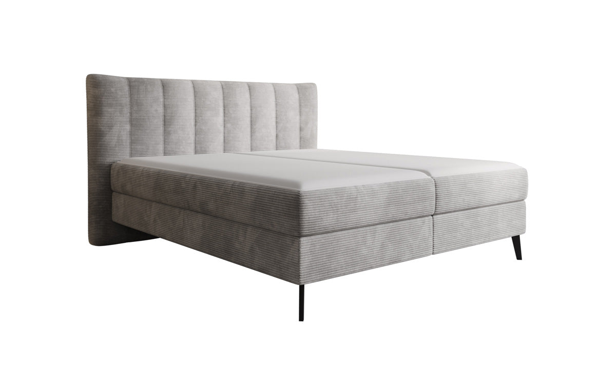 Ines box spring bed in Corduroy with storage