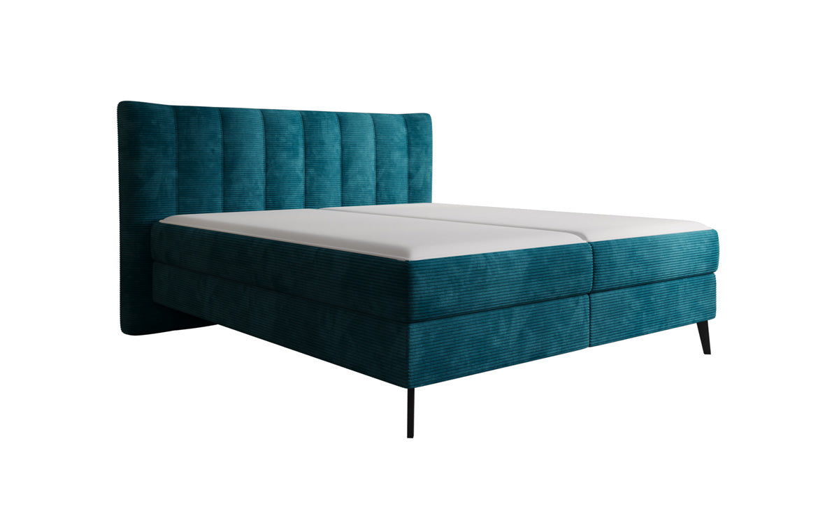 Ines box spring bed in Corduroy with storage