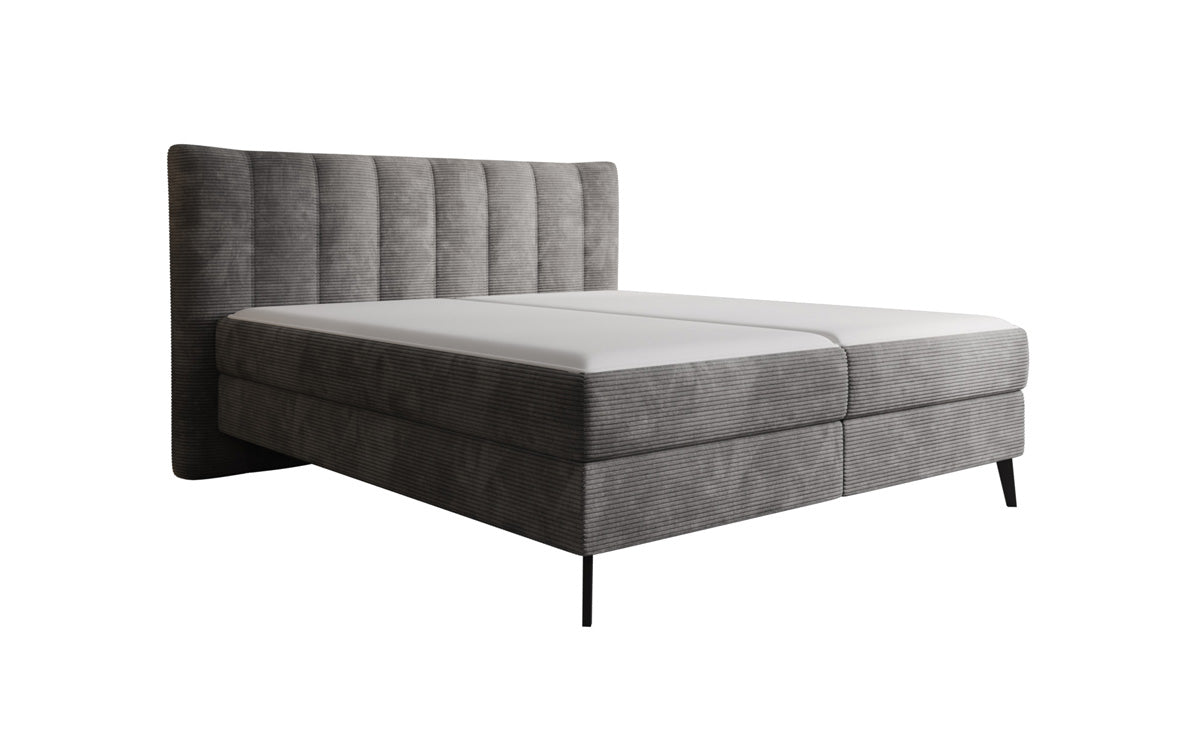 Ines box spring bed in Corduroy with storage