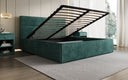 Designer Polsterbett Merry in Cord mit Stauraum