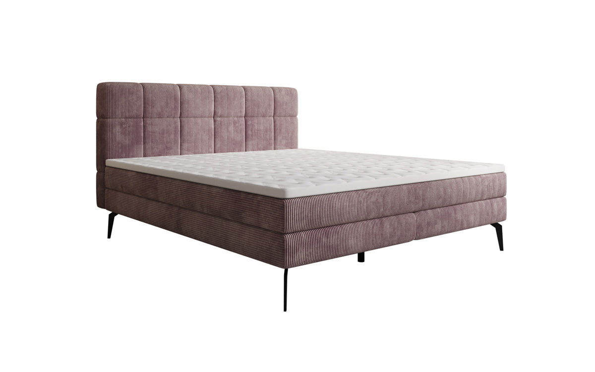 Boxspringbett Vera aus Cord mat héije Féiss