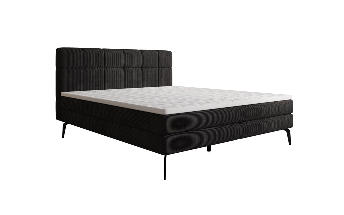 Boxspringbett Vera aus Cord mat héije Féiss