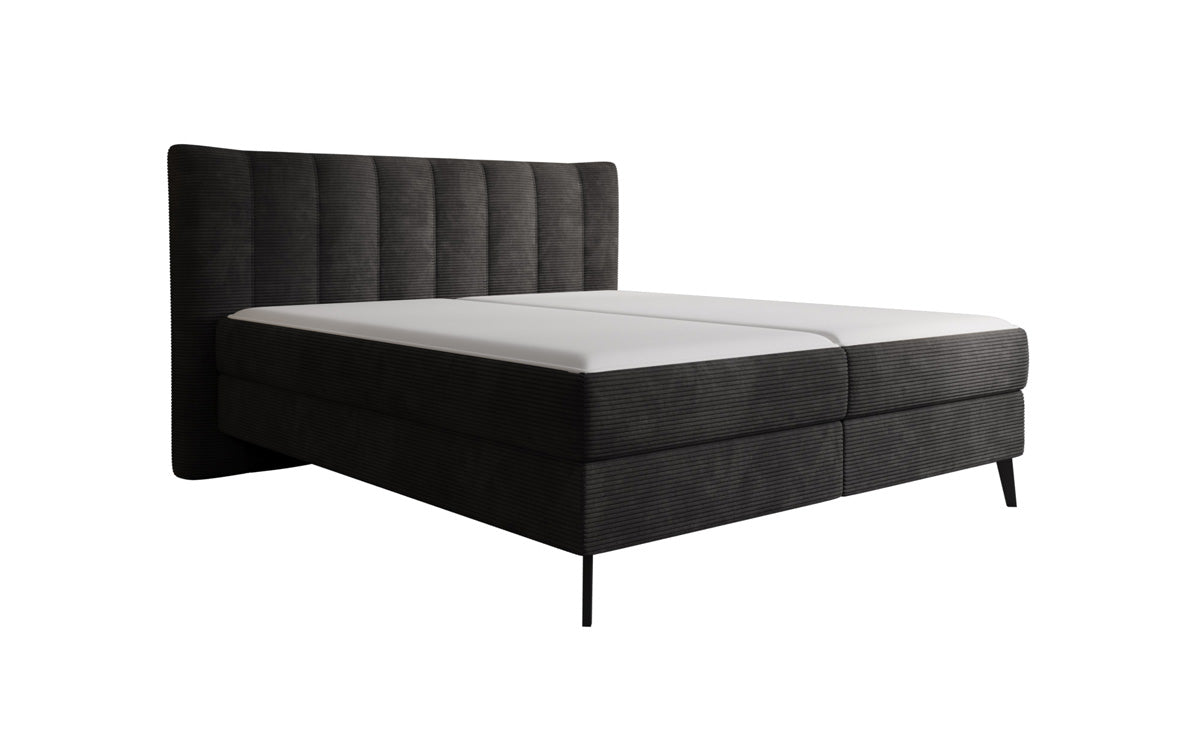 Ines box spring bed in Corduroy with storage