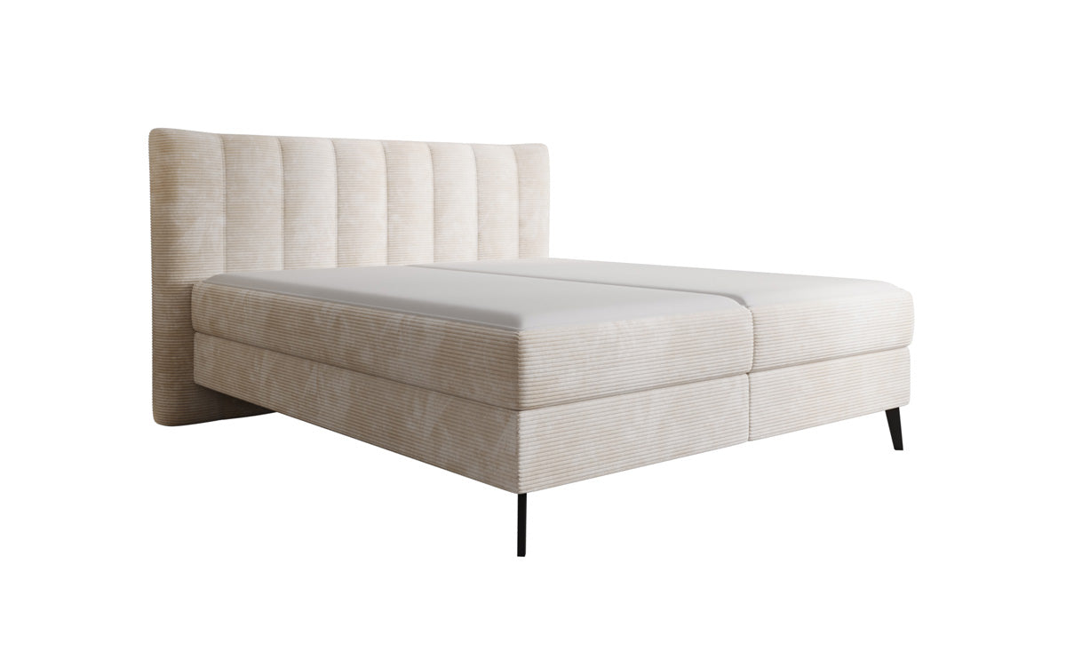Ines box spring bed in Corduroy with storage