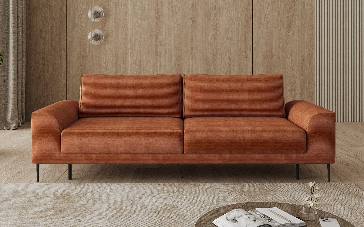 Canapé design 3 places Bloom en Côtelé avec fonction couchage et espace de rangement