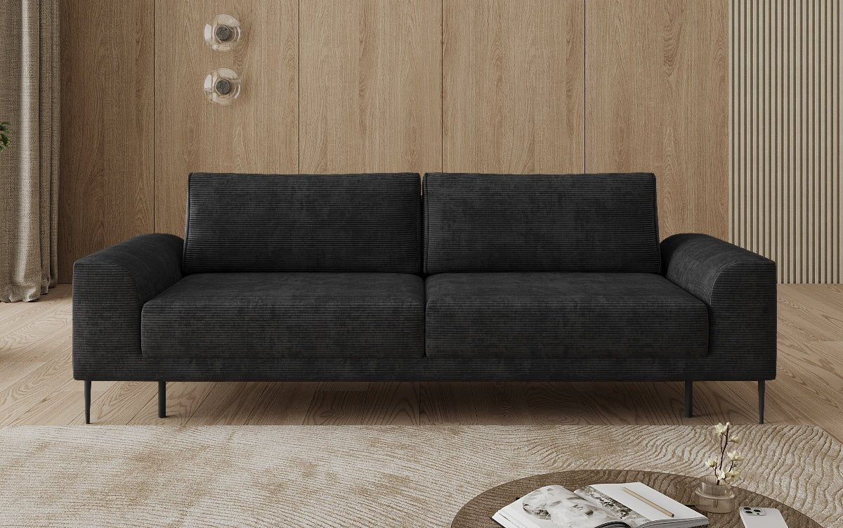 Canapé design 3 places Bloom en Côtelé avec fonction couchage et espace de rangement