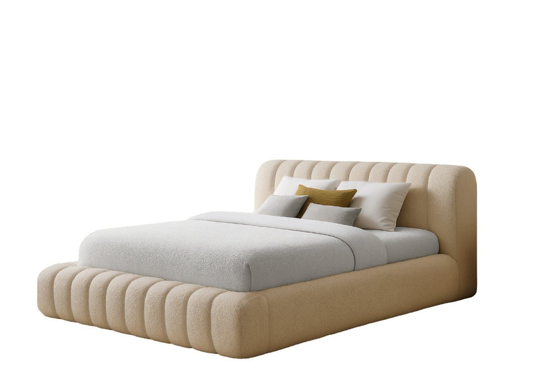 Designer Upholstered Bed Selene Bouclé with Storage