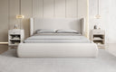 Designer Polsterbett Rosalie in Teddy Bouclé mit Stauraum