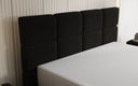 Lit boxspring Nessa avec pieds hauts en Peluche Bouclé