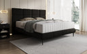 Lit boxspring Nessa avec pieds hauts en Peluche Bouclé