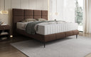 Lit boxspring Nessa avec pieds hauts en Peluche Bouclé