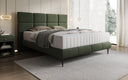 Lit boxspring Nessa avec pieds hauts en Peluche Bouclé