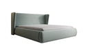 Designer upholstered bed Rosalie in textured fabric with storage