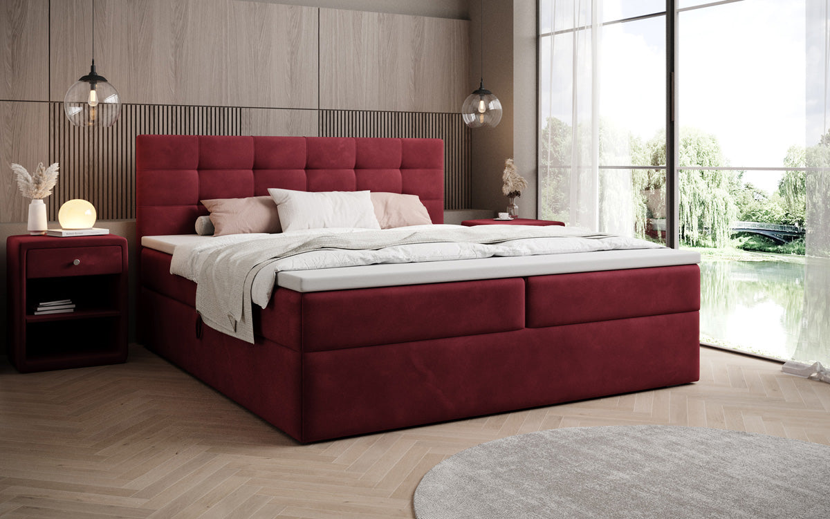 Boxspringbett Lux Samett mat Späicherplaz