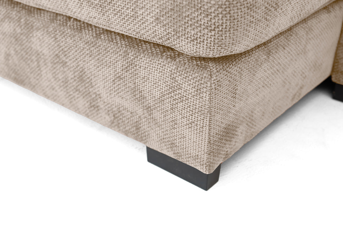 Canapé design Selena L avec fonction couchage en tissu structuré