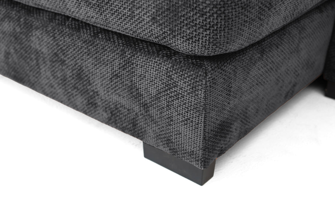 Canapé design Selena L avec fonction couchage en tissu structuré