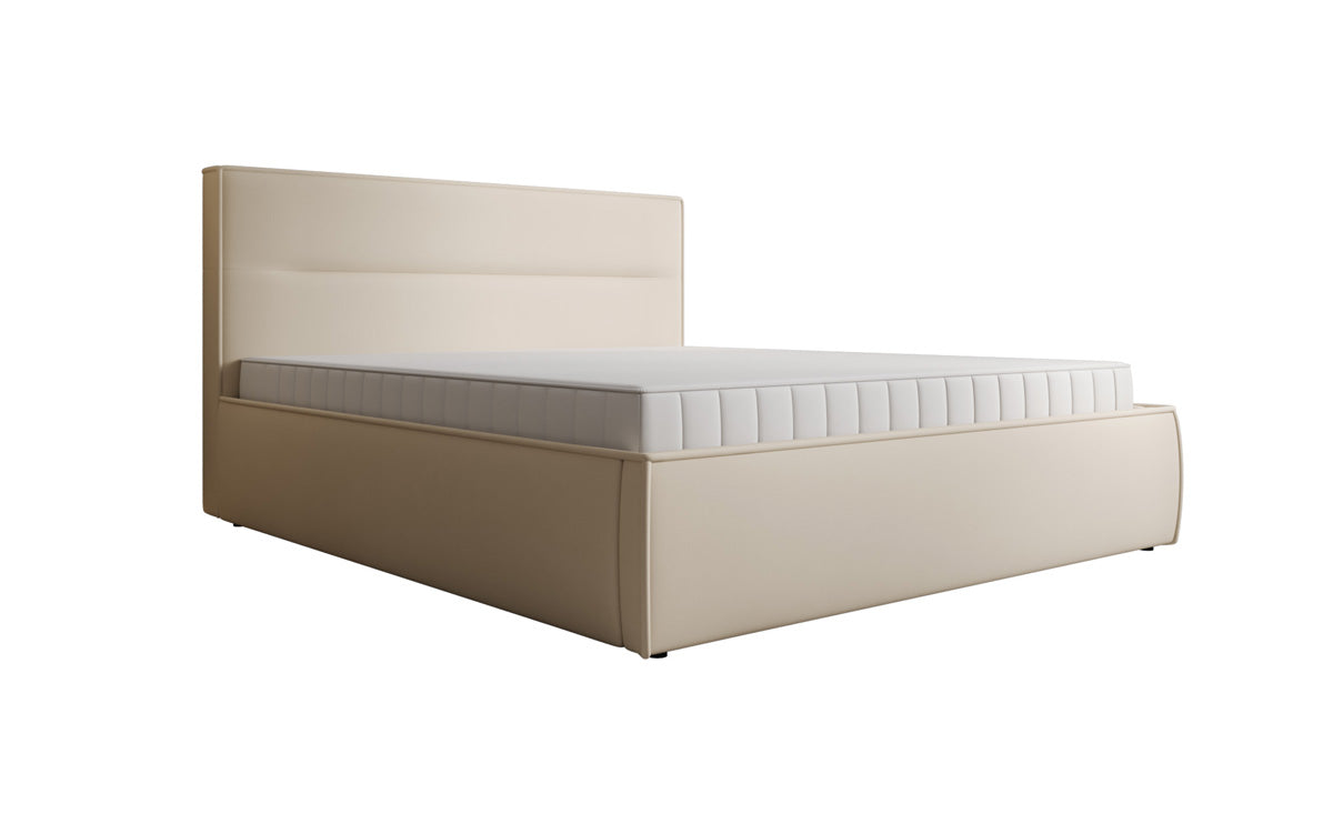 Designer upholstered bed Merry in fabric with storage