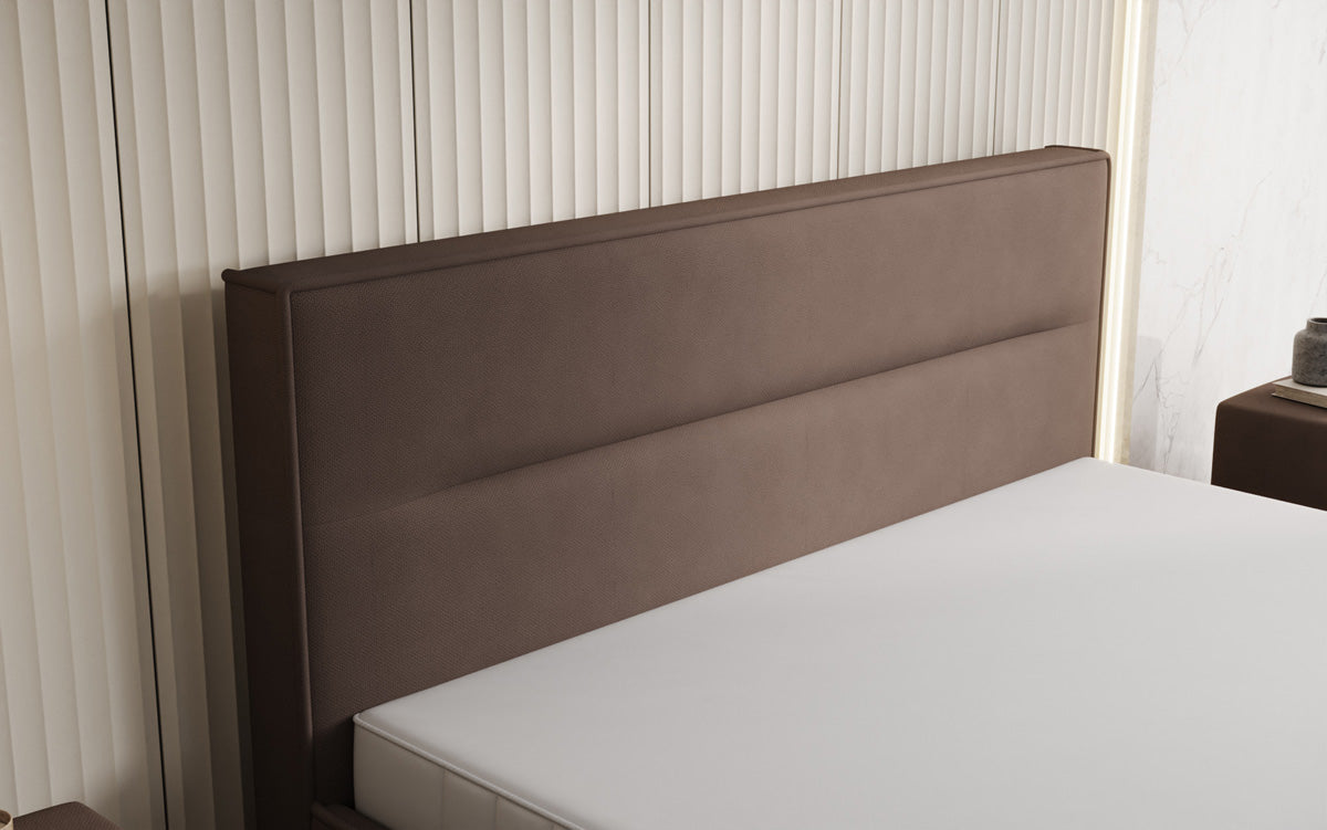 Designer upholstered bed Merry in fabric with storage