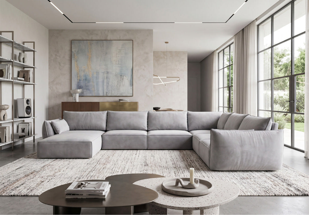 Designer-Sofa Nuvola U aus Samett