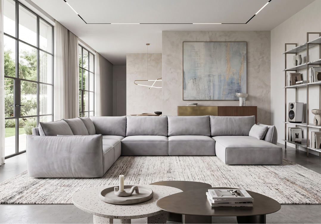 Designer-Sofa Nuvola U aus Samett