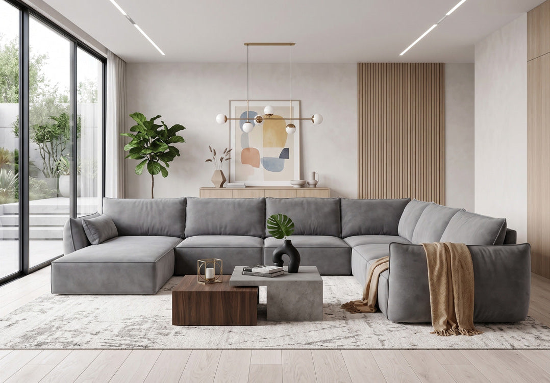 Designer-Sofa Nuvola U aus Samett