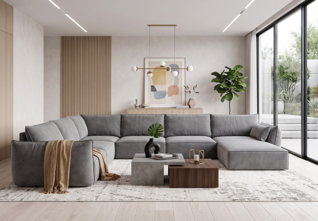 Designer-Sofa Nuvola U aus Samett