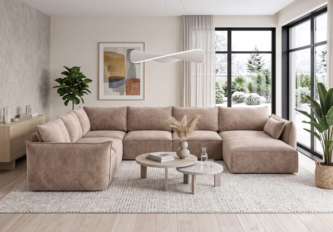 Designer-Sofa Nuvola U aus Samett