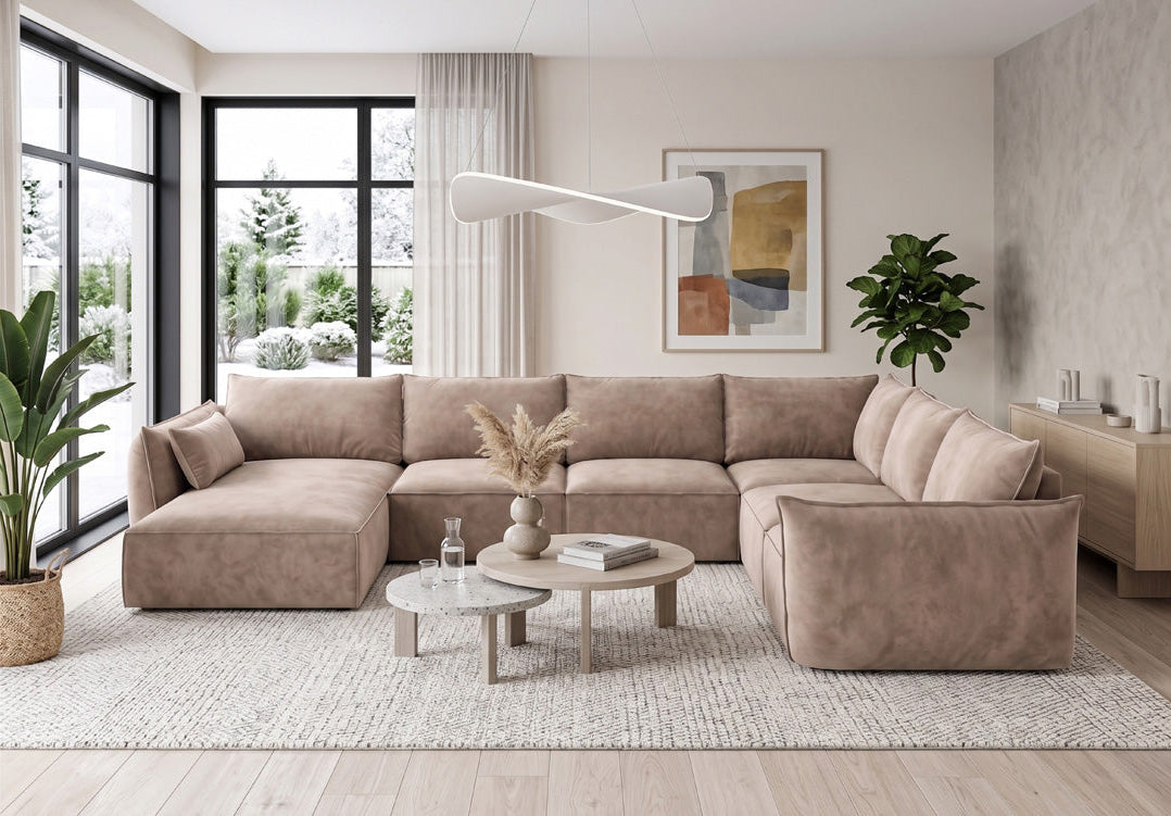 Designer-Sofa Nuvola U aus Samett
