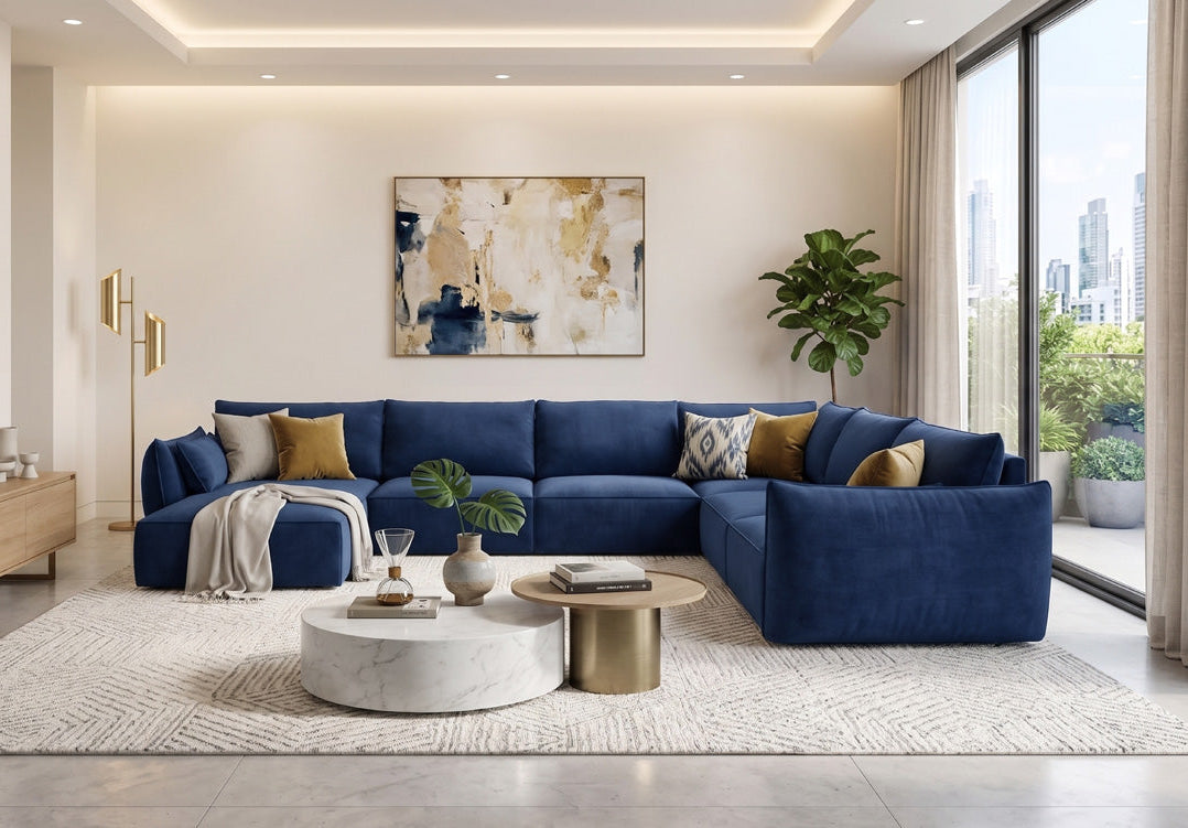 Designer-Sofa Nuvola U aus Samett